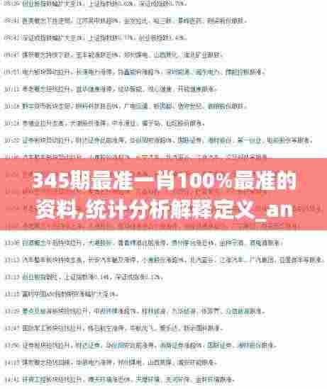 345期最准一肖100%最准的资料,统计分析解释定义_android3.463