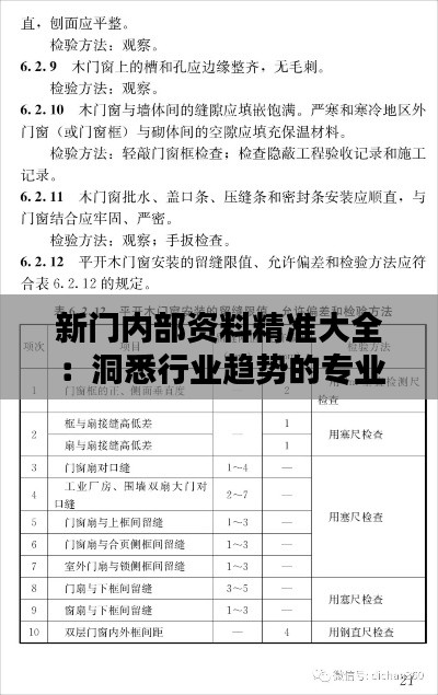 新门内部资料精准大全:洞悉行业趋势的专业手册