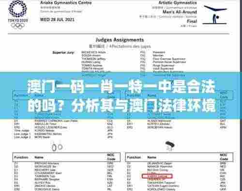 澳门一码一肖一特一中是合法的吗?分析其与澳门法律环境的关联