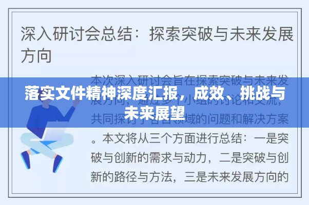 落实文件精神深度汇报,成效、挑战与未来展望