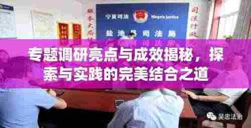 专题调研亮点与成效揭秘,探索与实践的完美结合之道