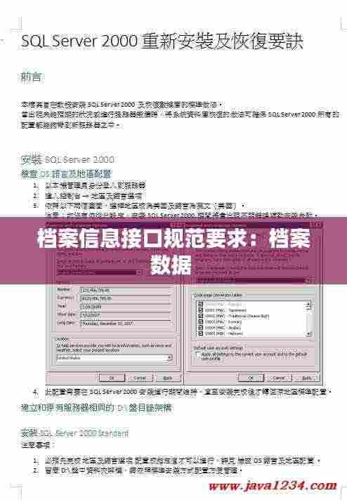 档案信息接口规范要求:档案数据