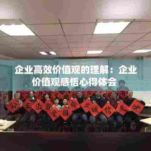 企业高效价值观的理解:企业价值观感悟心得体会