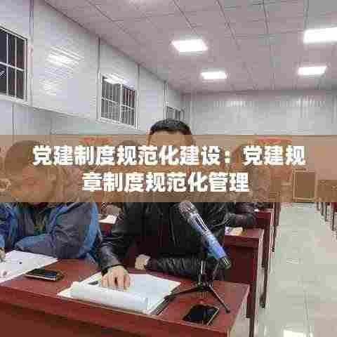 党建制度规范化建设:党建规章制度规范化管理