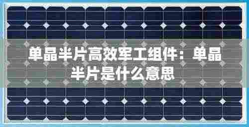 单晶半片高效军工组件：单晶半片是什么意思 