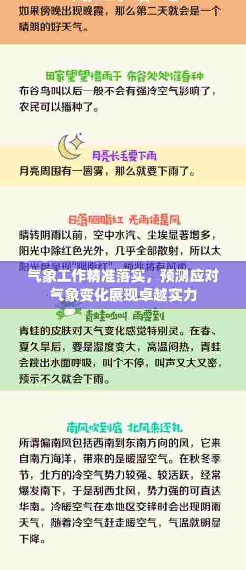 气象工作精准落实,预测应对气象变化展现卓越实力