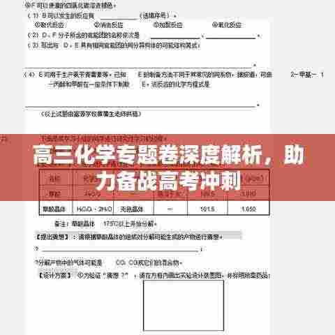 高三化学专题卷深度解析,助力备战高考冲刺