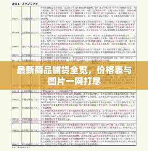 最新商品铺货全览,价格表与图片一网打尽